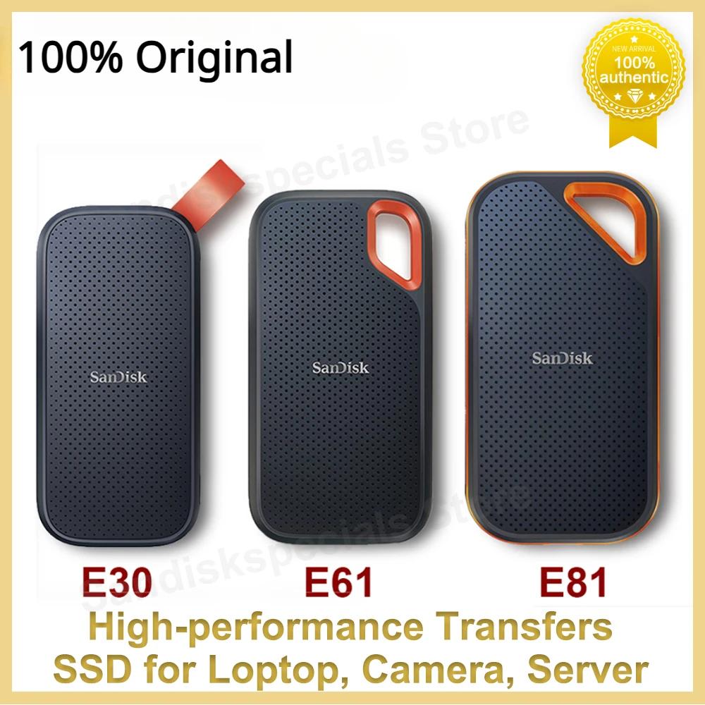 SanDisk ޴ SSD E30 E61 E81 ϵ ̺, CŸ USB3.2 Gen 2, Ʈ ī޶ Ǵ    ָ Ʈ ũ